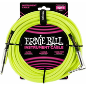 Ernie Ball 10 Braided Straight Angle Neon Yellow