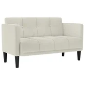 Vidaxl Dvosed kremne barve 111 cm žamet