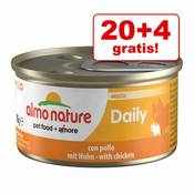20 + 4 gratis! Almo Nature Daily Menu 24x85 g - Mousse z ribo iz oceana