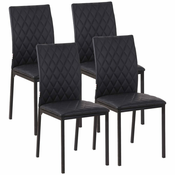 Homestar Set od 4 stolice za blagovanje, 41x50x91 cm, crne boje