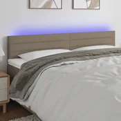 Vidaxl LED posteljno vzglavje taupe 160x5x78/88 cm blago
