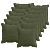vidaXL Prevleka za blazino 12 kos HOUTEN Zelena 40 x 40 cm korduroy