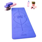shumee Dvobarvna ženska podloga ZA VADBE ZA JOGO, PILATES, FITNES Z ORIENTACIJSKIMI ČRTAMI, PROTI DRSEČA