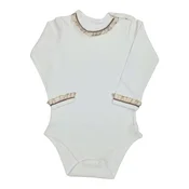 BUNNY BOO Bodi za bebe dugih rukava, Belo-braon
