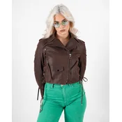 BRACA PREMIUM Ženska kožna jakna BC-161, Tamno braon