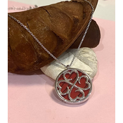 Srebrna ogrlica Red love L074