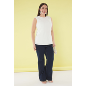 Trendyol Curve White Finike Weaving Plus Size Blouse
