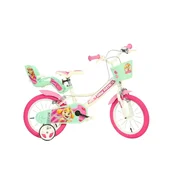 Dječji bicikl Paw Patrol Skye 14” s košarom i sjedalom za lutke u ružičasto-menta zelenoj boji – Dino Bikes bicikl