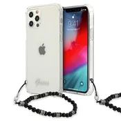 Ovitek Guess za iPhone 12 Pro Max 6.7 s črno biser, prozoren