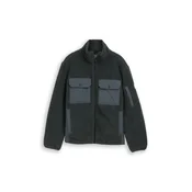 TOM TAILOR Jopa iz flisa bazaltno siva/temno zelena