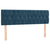 Vidaxl Posteljno vzglavje temno modra 160x7x78/88 cm žametna