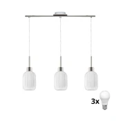 LED Viseča luč HARMA 3xE27/60W/230V mat krom/bela