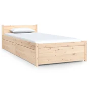 Vidaxl Posteljni okvir s predali 75x190 cm