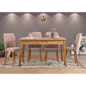 Hanah home Set trpezarijski sto i 4 trpezarijske stolice Costa Atlantica bež