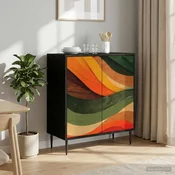 vidaXL Strani šal BONN Črni hrast 69 x 33 x 76 cm Inženirski les