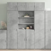 Visoka komoda siva boja betona 80 x 42,5 x 185 cm drvena