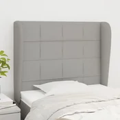 Vidaxl vidaXL Vzglavnik s krilci svetlo siv 83x23x118/128 cm blago