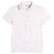 Ženska majica J.Lindeberg Tour Tech Print Polo Bunker Fade Moonbeam White M M