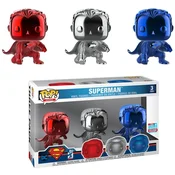 Funko Pop Movies Justice League 3Pk Superman Landing Chrome Convention 2018