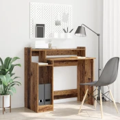 vidaXL Miza with Desk Lamps s polico s shranjevanjem Stari les 97 x 45 x 90 cm Konstruiran les