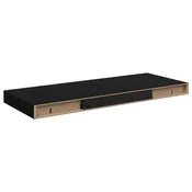 Vidaxl Lebdeče police 2 kosa visok sijaj črne 60x23,5x3,8 cm MDF