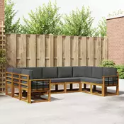 Set vanjskih sofa 9 kom. Prirodna i antracit