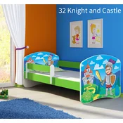 Djecji krevet ACMA s motivom, bocna zelena 160x80 cm 32 Knight