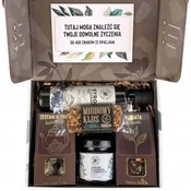 Darilni set cvetočih čajev, sirupa, sadnega čaja, darilna škatla