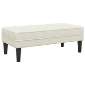klupa s jastukom Krema 113 x 57 x 39 cm Baršun