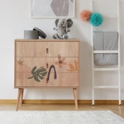 Hanah Home Komoda City Trio Leaf, 80x89x40 cm, Boja hrasta