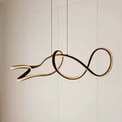 Lucande LED viseča svetilka Rodado, črna, 110 cm, aluminij - Dnevna soba/jedilnica - Sodobni - črna, prozorna - Kovina
