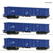 ROCO Komplet 3 odprtih tovornih vagonov PKP Cargo - 6600100