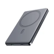 Power bank Joyroom JR-PBM08 20W 5000mAh MagSafe za bežicno punjenje 15W + USB-C - USB-C kabel - sivi