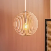 Argon Visoka svetilka Paz iz lesnih lamele O 42 cm, krom - Dnevna soba/jedilnica - Skandinavski - Les svetel, krom - Kovina
