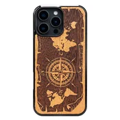 shumee Lesen ovitek Bewood za iPhone 16 Pro WIND ROSE MERBAU