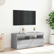 vidaXL TV omarica z LED lučkami siva sonoma 90x35x40 cm