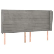 Vidaxl Vzglavje z ušesi svetlo sivo 183x23x118/128 cm žamet