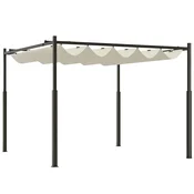 OUTSUNNY Gazebo pergola 3x3 m pergolato z vodoodporno zložljivo umakljivo tkanino, pergolato za vrt teraso balkon verando patio bazen zunanjost, kovinska konstrukcija, kremasto bela