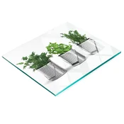 shumee Trpežna in elegantna steklena tabla z vzorcem aromatičnih rastlin 60x52 cm