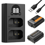 K&F DMW-BLK22 Digital Camera Dual Battery with Dual Channel Charger for Panasonic