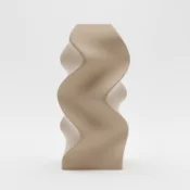 shumee Dekorativna valovita bež vaza za rože, spiralna oblika, elegantna