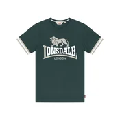 LONSDALE Majica Kergord bež / temno zelena / bela