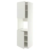METOD Vis.elem.pecn.s 2vrata/policama, bela/Aspudden svetlosiva, 60x60x220 cm
