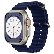 Silikonski pas za pametno uro Techsuit W038 za Apple Watch (38mm/40 mm/41 mm/42mm) - temno moder