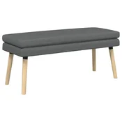 Vidaxl Dvojna klop Temno siva 110 x 40 x 47 cm Blago