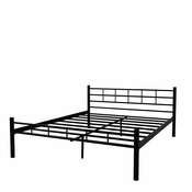 Črna kovinska zakonska postelja z letvenim dnom 140x200 cm K70 – Kalune Design