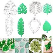 Dardanar Set kalupov za rezanje piškotov Tropical Leaf za okraševanje tort, 4-delni plastični kalup za glazuro za fondat Orodje za peko naredi sam, (21156729)