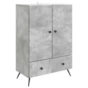 Vidaxl Strani šal Betonsko siva 66 x 34,5 x 95 cm Inženirski les
