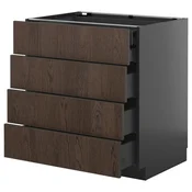 METOD / KNIVSHULT Pod.elem.4fronta/2donj/3sred.fioke, Crnosiva/Sinarp smeda, 80x60 cm