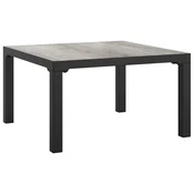 Vidaxl Vrtna klubska mizica siva 55x55x31 cm DPC in jeklo